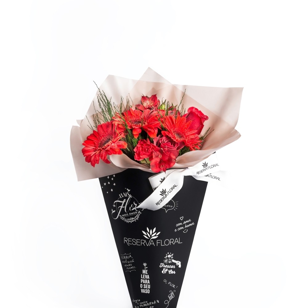 BUQUÊ MID VERMELHO 60X35